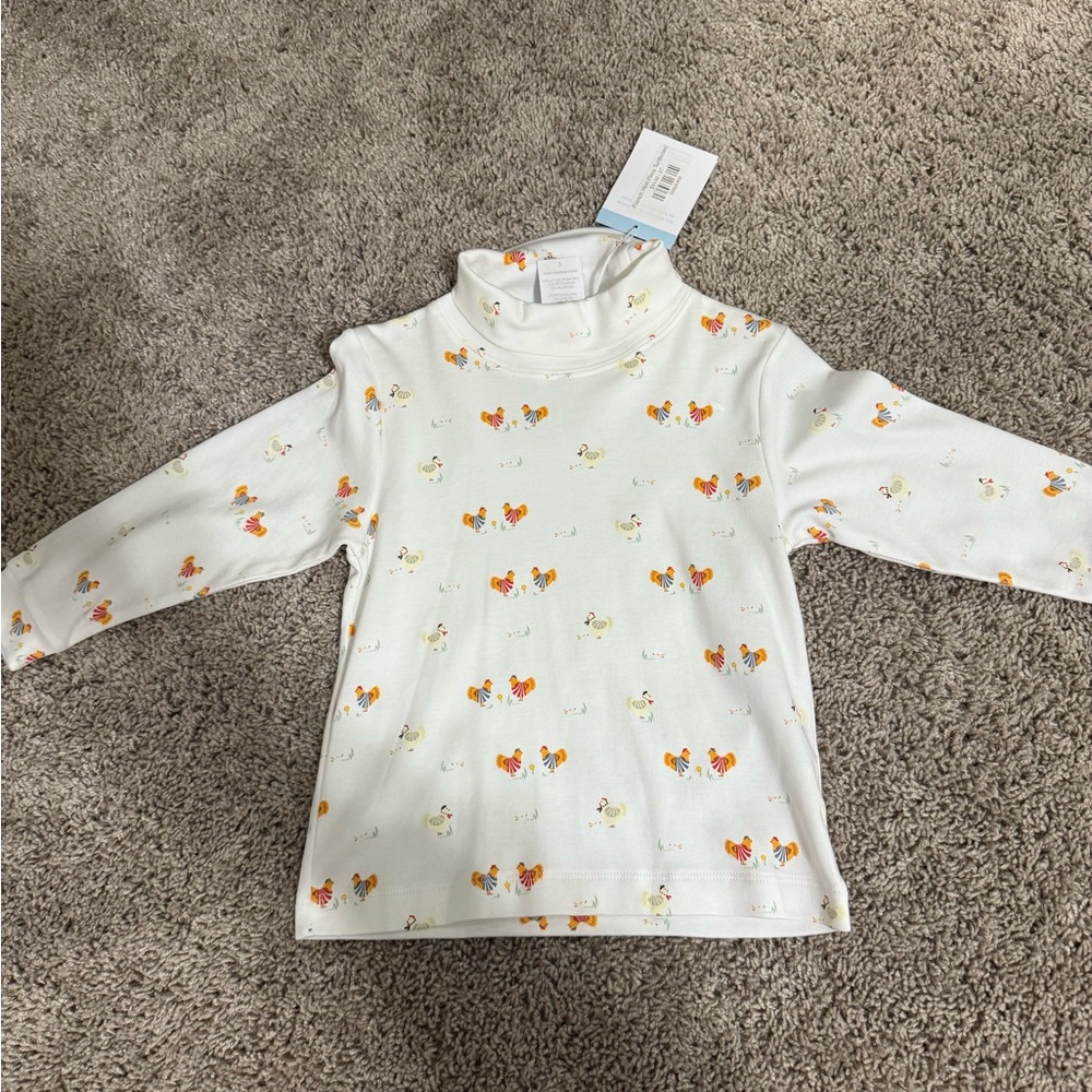 NTW 2T Bella Bliss French Hen Pima turtleneck